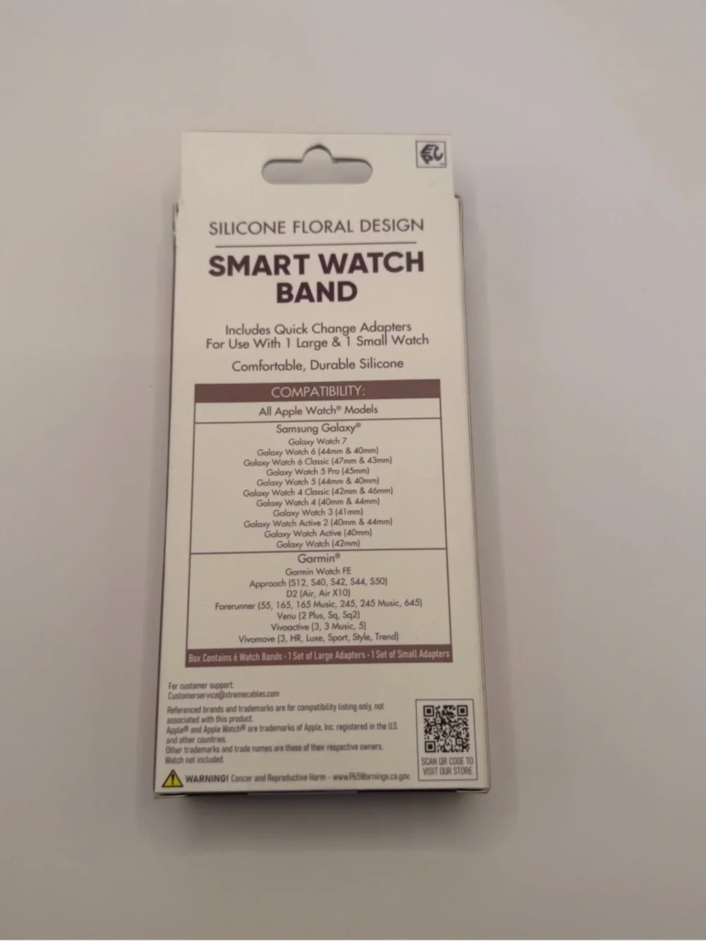 Silicone Floral Design Smart Watch Bands -‎ 6 Pack (Multicolor) New
